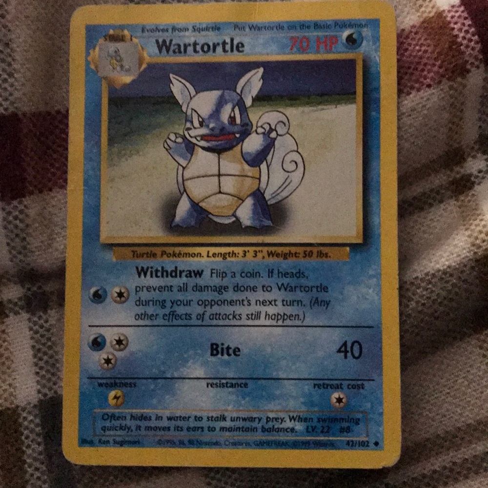 Wartortle Pokémon card
